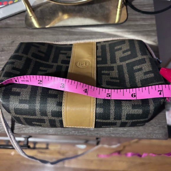 Fendi Black and Tan Monogram Pouch - Picture 2 of 7